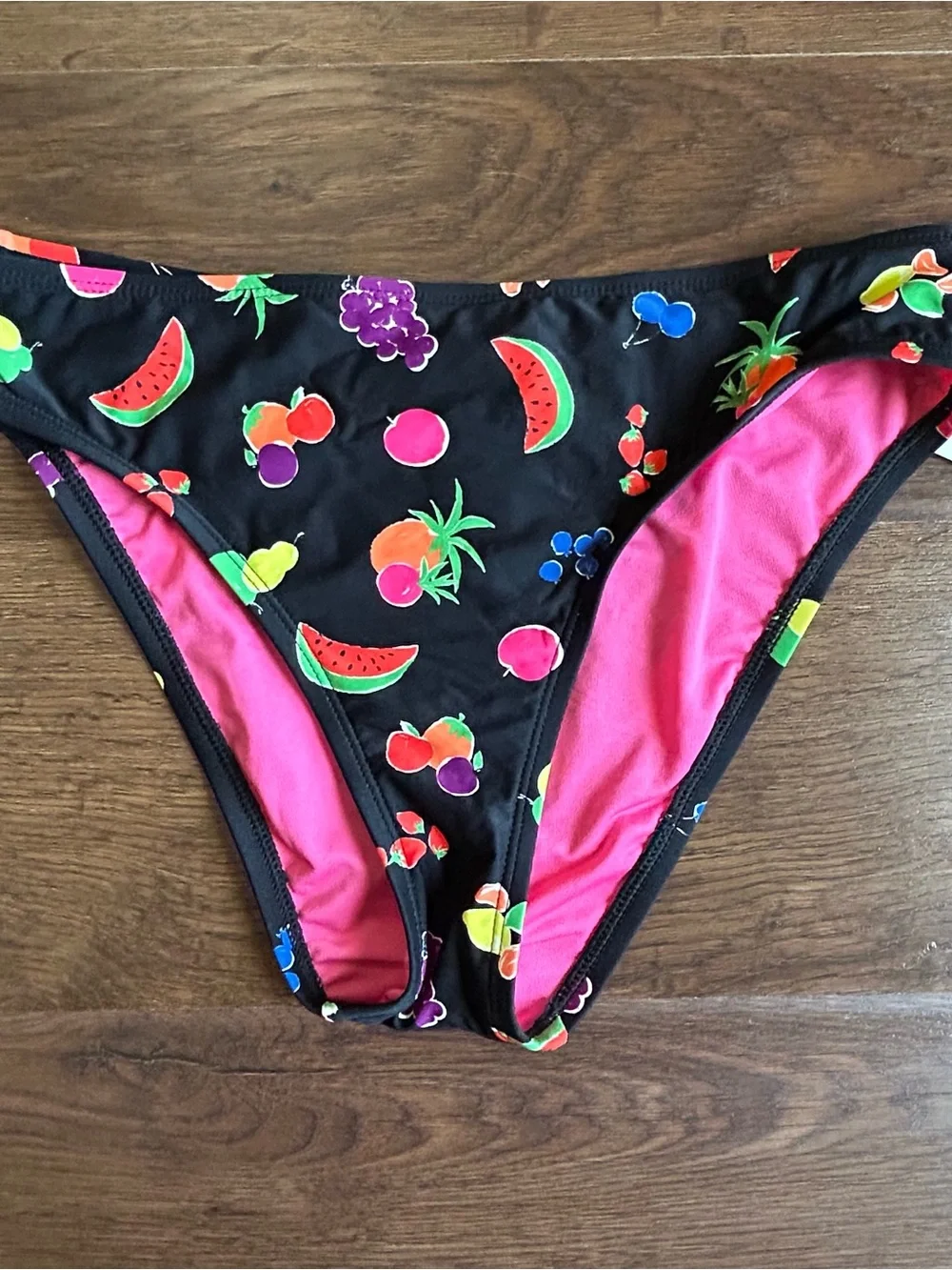 Kate Spade Fruits Bandeau Bikini Top & High Cut Bottom Swimsuit Set S